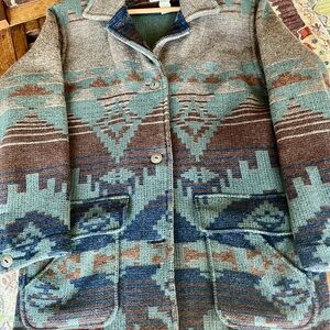 Vintage LL Bean Southwest Design Wool Blend Ranch Coat